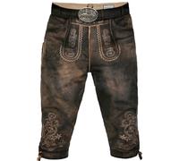Edelnice Trachtenmode Alex Pantalon traditionnel en cuir de chèvre Taille 44-64, marron foncé, 54