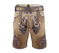 Edelnice Trachtenmode Bavière Classique en Cuir de chèvre Souple avec Ceinture Taille 46-60 - Marron - W50