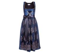 Edelnice Trachtenmode Josepha Dirndl long design exclusif avec tablier en dentelle et charivari Taille 32-56, bleu, 54
