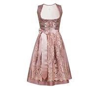 Edelnice Trachtenmode Madeleine Tablier Dirndl avec dentelle et charivari Taille 32-56, Rose, 58