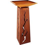 Edelrost Colonne Forme Conique avec Crevasses et Coquille, Rouille Noble Colonne Métal Déco , 1,15m