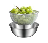 Edelstahl Küchensieb-Set - 2-teilig: Reissieb & Waschschüssel - Rostfrei & Langlebig - Multifunktional als Abtropfsieb, Salatschüssel oder Obstbehälter - Leicht zu reinigen - 19cm / 22cm