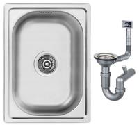 Edelstahl-Spüle zum Einbau Mini 35x48 mit Siphon