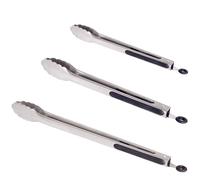 Edelstahlzangen Set, 3 Pièce, 23-41 CM, pour Barbecue, Sûr & Simple