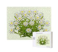 Edelweiss Fleurs de Montagne suisses,Puzzle Familial en Bois de 500 pièces pour Adultes et Adolescents, décoration d'intérieur