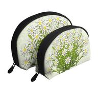 Edelweiss Fleurs de Montagne suisses, Trousse de Maquillage Coquille Femme Petit Porte-Monnaie Trousse de Toilette Trousse à cosmétiques 2 pièces