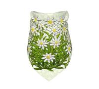 Edelweiss Fleurs des Montagnes suisses,Bavoir écharpe Triangulaire à Capuche réglable pour Animaux de Compagnie, Capuche Lavable adaptée aux Chiens et Chats de Petite, Moyenne et Grande Taille