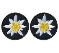 Edelweiss Lot de 2 écussons brodés à coudre Motif fleur de montagne