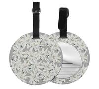 Edelweiss moderne, fleurs alpines suisses,Étiquettes à bagages en cuir PU, étiquette nominative de voyage résistante, lot de 2