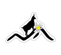 Edelweiss Montagne Fleur des Alpes Chèvre Autocollant Sticker