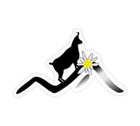 Edelweiss Montagne Fleur des Alpes Chèvre Autocollant Sticker