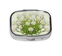 Edelweiss Pilulier à 2 compartiments Motif fleurs de montagne suisses