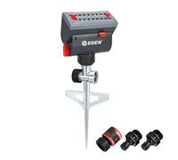 Eden 94145 Mini arroseur oscillant Turbo réglable à 4 Voies avec entraînement à Piquet en étape, très résistant, système d'arrosage de Jardinage, Jardin et pelouse, Couverture jusqu'à 400 m²