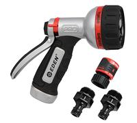 Eden 94830 Pro Metal 6 modes Déclencheur arrière de jardin avec kit de démarrage à connexion rapide, buse de pulvérisation haute pression pour tuyau
