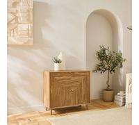 CALICOSY - Buffet 2 portes façades lamellées EDEN - Bois clair