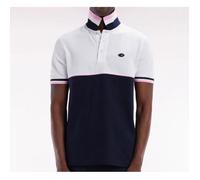 EDEN PARK - Polo à manches courtes en piqué coton bicolore marine et blanc coupe droite 3