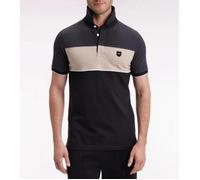 EDEN PARK - Polo tricolore manches courtes en piqué coton stretch gris coupe slim - GRF11 - MORDOR CHINE - L L