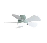 Eden pulse Ventilateur 25 W CC vert, 5 pales, réversible, blanc/hêtre, 6 vitesses, 3000-4000-6000 K, 82D, télécommande, mémoire et minuterie pour usage domestique.
