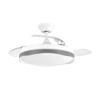 Eden pulse Ventilateur blanc et gris à 3 pales 107D 7200 lm, 6 vitesses, 3 températures 36,5/49 x 49/107 cm