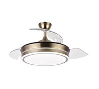 Eden pulse Ventilateur cuir 72 W 6120 lm, 3 pales dépliantes 6 vitesses, température réglable, 32/47 x 40/91 cm