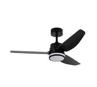 Eden pulse Ventilateur DC 20 W, 3 pales, 6 vitesses, 3000-4000-6500 K, 2350 lm, télécommande, mémoire et thermomètre, idéal pour climatisation et confort.