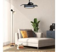 Eden pulse Ventilateur DC 72 W, 3 pales 109 cm, 7200 lm, 3000 K/4500 K/6000 K, télécommande, mémoire et minuterie, idéal pour rafraîchir et éclairer les espaces.