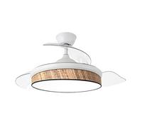 Eden pulse Ventilateur DC 72 W blanc/canisse foncé 91D 3 pales 7200 lm 3000-4000-6000 K avec télécommande, mémoire et minuterie pour climatisation et confort.