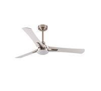 Eden pulse Ventilateur nickel 3 pales blanc/hêtre 22 W, 6 vitesses, 3 températures, 33,5/46 x 132 x 132 cm