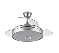 Eden pulse Ventilateur nickel avec Bluetooth, 3 pales dépliables, 32/47 x 55/108 cm