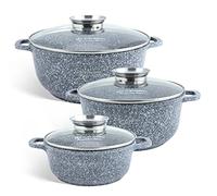 EDENBERG EB-008020 Lot de 6 casseroles en granit avec revêtement en céramique pour plaques à induction