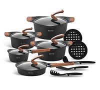 Edenberg EB-9184 Lot de 15 casseroles et poêles à induction modernes avec revêtement anti-adhésif Convient pour l'induction