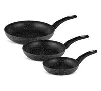 Edenberg Lot de 3 poêles en marbre 20/24/28 cm avec revêtement anti-adhésif - Convient pour les plaques à induction, avec poignée confortable EB-004115