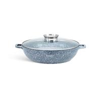 EDENBERG Marmite Plate en Acier Inoxydable Marmite Plate Couvercle en Verre Céramique Granit 3,3 L 28 cm
