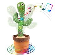 Edencomer Cactus Qui Danse Et Répète, Cactus Qui Parle - Volume Réglable, Enregistrement, Interactif et Éducatif, Cadeau Enfant et Décoration (Écharpe Rouge Amovible)