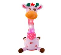 Edencomer Girafe Musicale Interactive Qui Danse, Peluche Parlante Lumineuse avec Sons, Jouet Éducatif d'Éveil pour Bébé, Cadeau pour Enfant