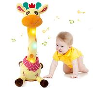 Edencomer Girafe Musicale Interactive Qui Danse, Peluche Parlante Lumineuse avec Sons, Jouet Éducatif d'Éveil pour Bébé, Cadeau pour Enfant