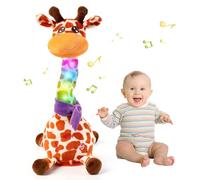 Edencomer Girafe Musicale Interactive Qui Danse, Peluche Parlante Lumineuse avec Sons, Jouet Éducatif d'Éveil pour Bébé, Cadeau pour Enfant