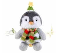Edencomer Peluche Interactive Pingouin - Jouet Musical Bébé Qui Chante, Danse et Répète la Voix, Peluche Animaux Interactifs avec LED, Idée Cadeau Naissance et Enfant (Fille et Garçon)