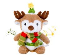 Edencomer Peluche Interactivo Reno - Juguete Musical Que Canta, Baila y Repite lo Que Dices, Peluche Bebe Recien Nacido Sensorial Con Luces, Regalo Original Para Niños y Adultos