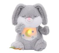 Edencomer Peluche Qui Respire, Peluche Bruit Blanc Bebe Veilleuse Bébé Musicale Et Lumineuse, Doudou Qui Respire Peluche Sensorielle Bebe, Cadeau Naissance Fille Et Garçon Nouveau-Né (Lapin Gris)