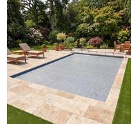 EDENEA - Bâche à Bulles Solaire Piscine 7 x 3,5 m - Epaisseur 500 Microns Premium - Bordée 1 Largeur - Technologie Alvéolaire Chauffante Anti Algues - Bleu/Gris