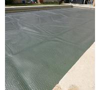 Edenea - Couverture Solaire Piscine Gris Silver - Epaisseur Renforcée 215 Microns - Bâche Piscine Bulles (Rectangle 200 x 400 cm)