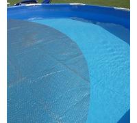 EDENEA - Couverture Solaire Piscine Gris Silver - Epaisseur Renforcée 215 Microns - Bâche Piscine Bulles (Ronde Ø 408 cm)