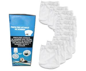 EDENEA Sac Préfiltres Jetables pour Panier Skimmer Piscines - Améliore la qualité de Pré Filtration pour Une Eau Plus Limpide - Les 10 Sacs