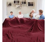 Edenleaf Grande couverture surdimensionnée extra large en polaire de 3 x 3 m, compagnon chaud pour toute la famille, lit, canapé, voyage, camping, 304,8 x 304,8 cm, bordeaux