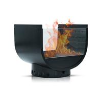 Edenoutdoor Brasero, brasero, anneau de feu, brasero, tonneau à bois, brasero en forme de U, brasero décoratif, terrasse, four extérieur, rangement, Firepit, acier, 57 × 48 × 61 cm, Arcfire