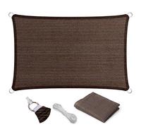 Eden's Decor Voile d'ombrage rectangulaire à Bords Plats de 1,5 x 2,1 m, Marron Anti-UV pour terrasse, Piscine et pergola (1,5 x 2,1 m, Marron)