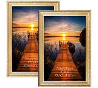 Edenseelake Lot de 2 cadres photo de 27,9 x 43,2 cm - Doré vintage - Pour accrocher au mur - Vertical et horizontal
