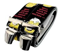EDERER Bretelles de bière - On ne se fait rien d'autre pour l'Autriche - Autriche - Vienne - Design bière - 35 mm de large en forme de H avec 4 clips extra forts UNI/Bier Man Gönnt noir P-004, Noir ,