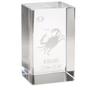 EDERER Krebs Cube en verre 3D XL Motif signe du zodiaque en format portrait Vienne, Autriche Autriche - Vitrine décorative (cancer)